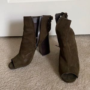 Aldo Olive Green Suede Booties